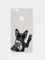 Прозрачный силиконовый с матовым рисунком чехол Huawei P10lite