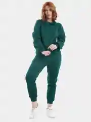 Зеленый костюм спортивный, женский, утепленный, толстовка и джоггеры, Active