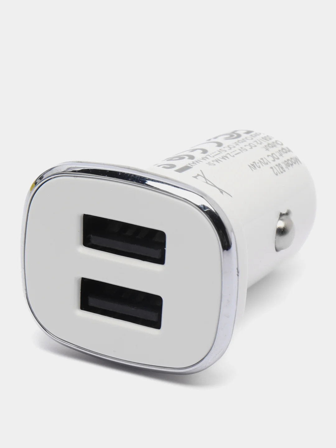 Белый автомобильная зарядка Borofone BZ12, Lightning, 2.4A