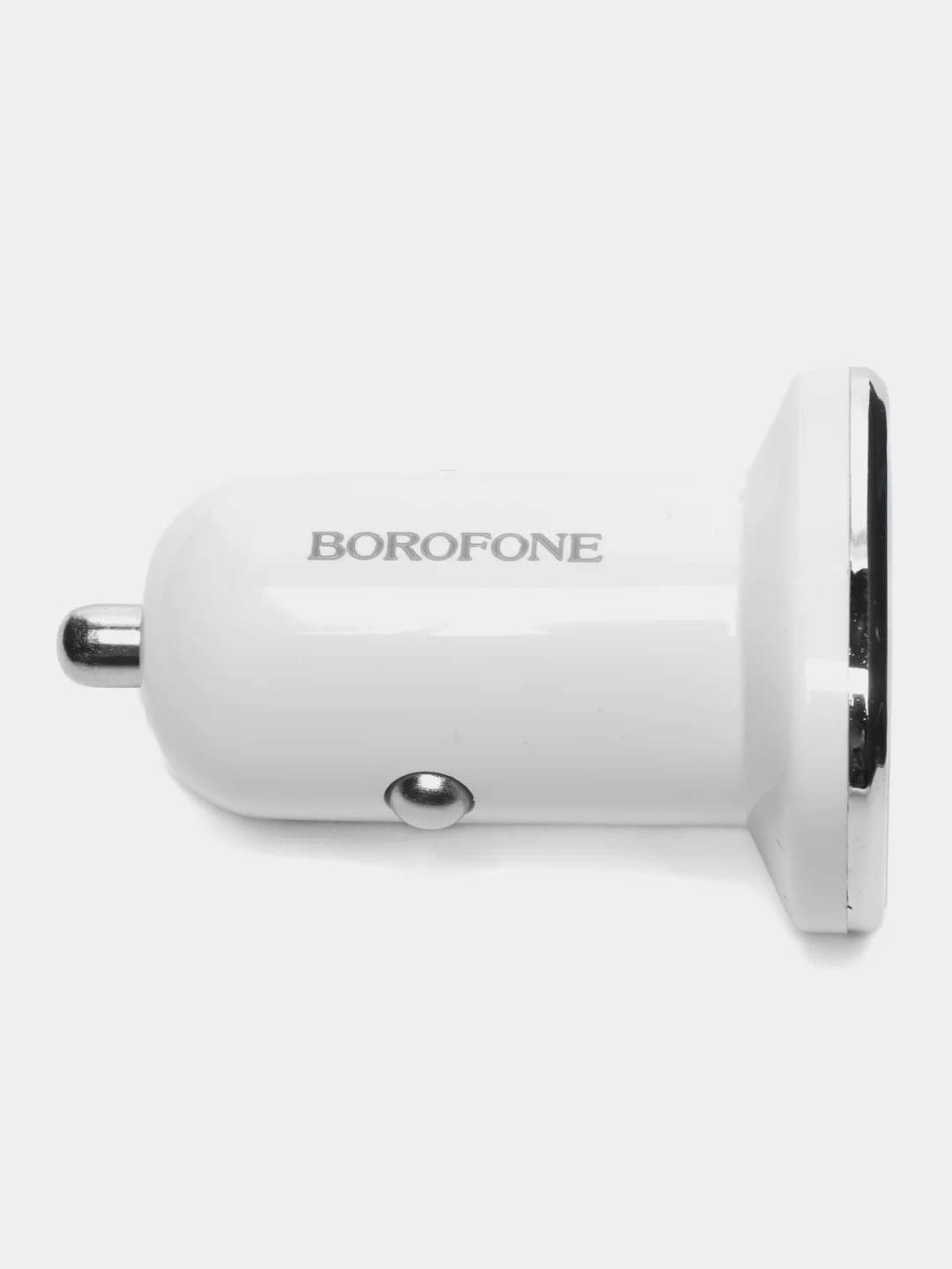 Белый автомобильная зарядка Borofone BZ12, Lightning, 2.4A