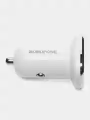 Белый автомобильная зарядка Borofone BZ12, Lightning, 2.4A