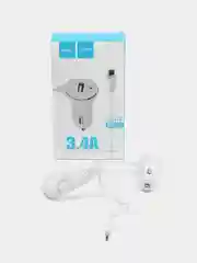 Белый автомобильное зарядное устройство Hoco Z14, для micro-USB