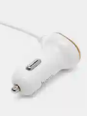 Белый автомобильное зарядное устройство Hoco Z14, для micro-USB