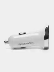 Белый автомобильное зарядное устройство Borofone BZ15, для micro-USB