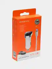 Белый автомобильное зарядное устройство Borofone BZ15, для micro-USB