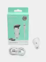 Белый автомобильное зарядное устройство Borofone BZ15, с USB-Lightning