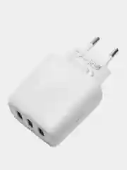Белый сетевое зарядное устройство Hoco N15, 3 USB, 2.4 A