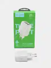 Белый сетевое зарядное устройство Hoco N15, 3 USB, 2.4 A