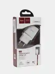 Белый сетевое зарядное устройство Hoco N3, c кабелем Type-C - USB, 18 W