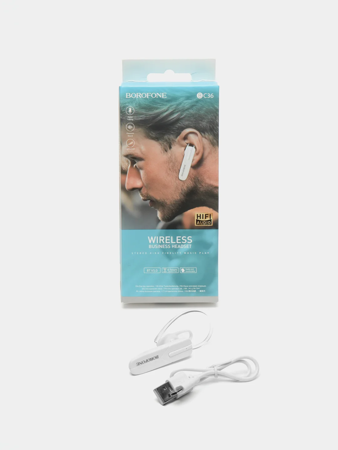 Белый стереогарнитура Borofone BC36,  Bluetooth