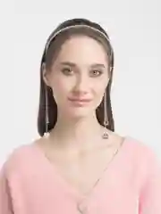 Ободок со стразами с имитацией сережек