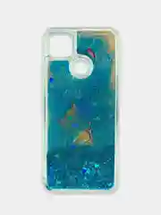 Лазурный чехол Xiaomi Redmi 9C, Redmi 9C NFC, Redmi 10A, Редми 9С переливающийся жидкий с блестками