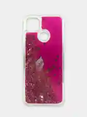 Вишнёвый чехол Xiaomi Redmi 9C, Redmi 9C NFC, Redmi 10A, Редми 9С переливающийся жидкий с блестками