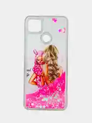 Фуксия чехол Xiaomi Redmi 9C, Redmi 9C NFC, Redmi 10A, Редми 9С переливающийся жидкий с блестками