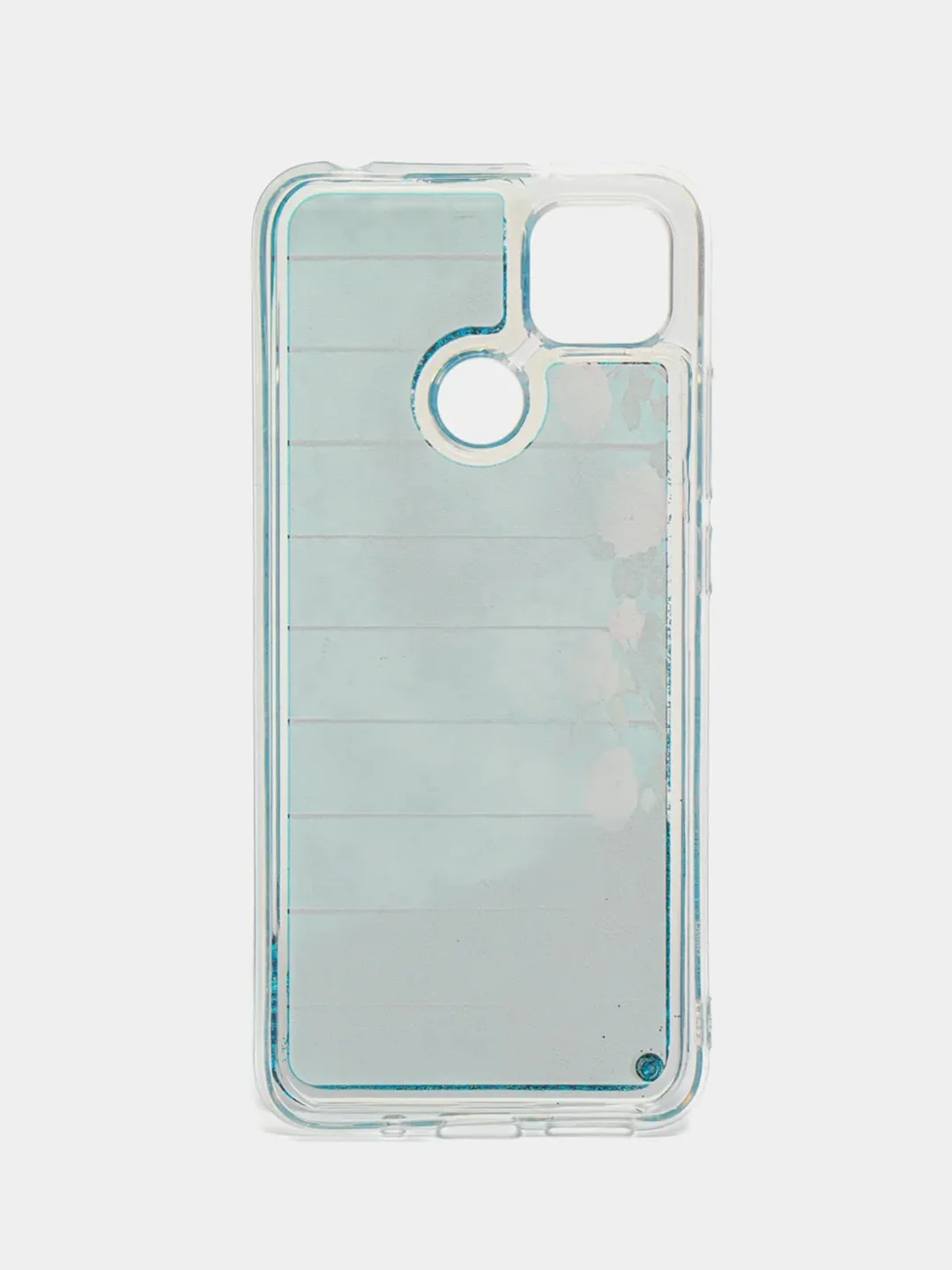 Светло-синий чехол Xiaomi Redmi 9C, Redmi 9C NFC, Redmi 10A, Редми 9С переливающийся жидкий с блестками