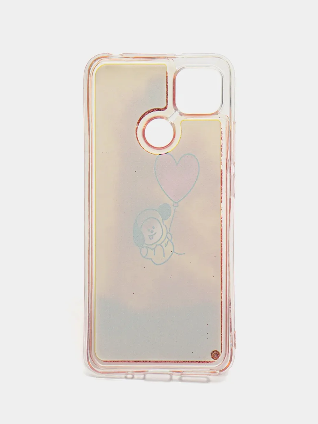Желтый чехол Xiaomi Redmi 9C, Redmi 9C NFC, Redmi 10A, Редми 9С переливающийся жидкий с блестками