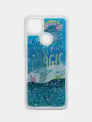 Синий чехол Xiaomi Redmi 9C, Redmi 9C NFC, Redmi 10A, Редми 9С переливающийся жидкий с блестками