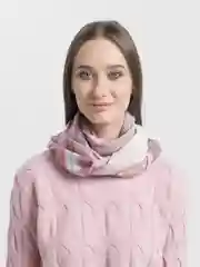 Розовый палантин хлопковый, тонкий, 68 х 175 см