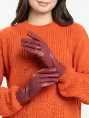 Красный перчатки женские, кожаные