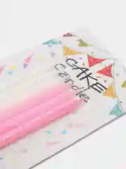 Розовый свечи для торта длинные, набор