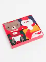 Красный носки новогодние, в подарочной упаковке Merry Cristmas, 4 пары, унисекс