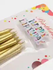 Золотой свечи для торта, с топпером
