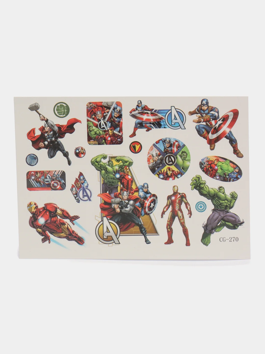 Белый татуировка детская, временная (переводная) герои Марвел Marvel