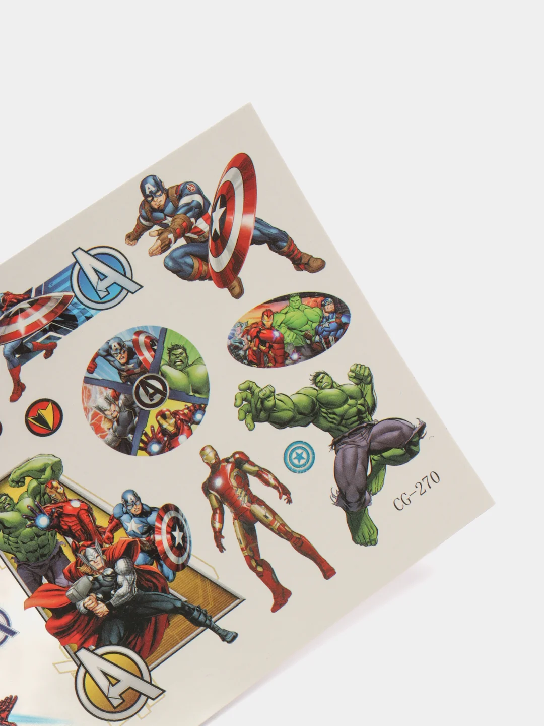 Белый татуировка детская, временная (переводная) герои Марвел Marvel