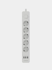 Сетевой фильтр Harper UCH-550, 5 метров, 5 розеток, 3 USB, 4000 Вт, белый