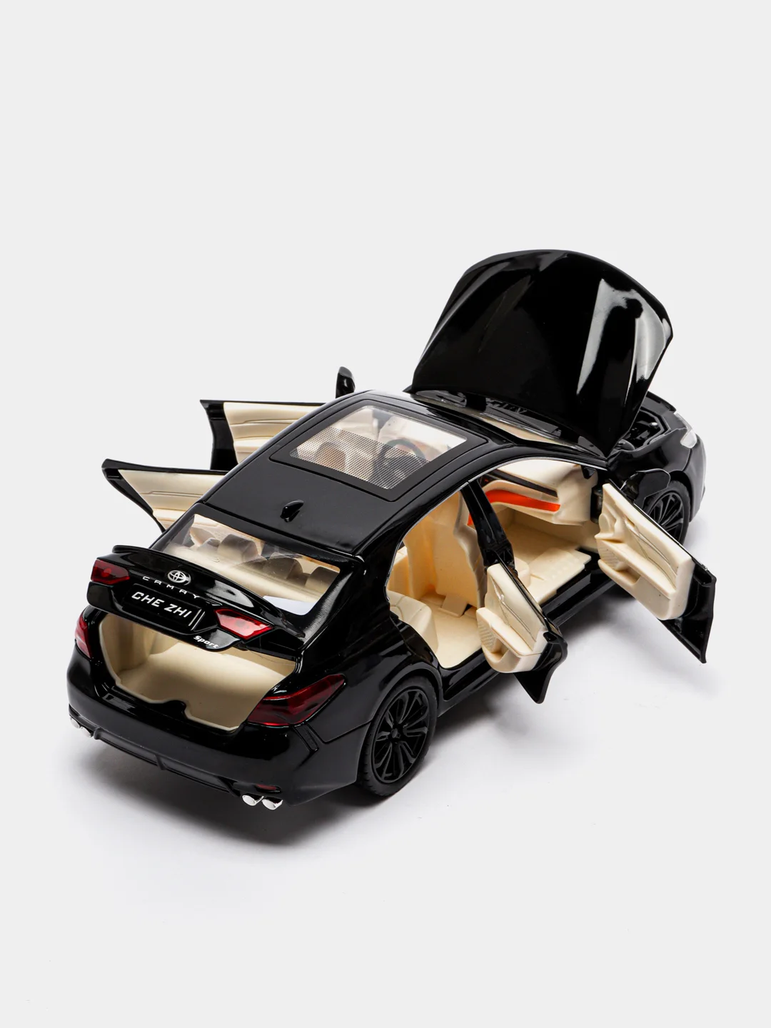 Черный металлическая машинка Che Zhi 1:24 Toyota Camry Sport CZ130A, инерционная, свет, звук