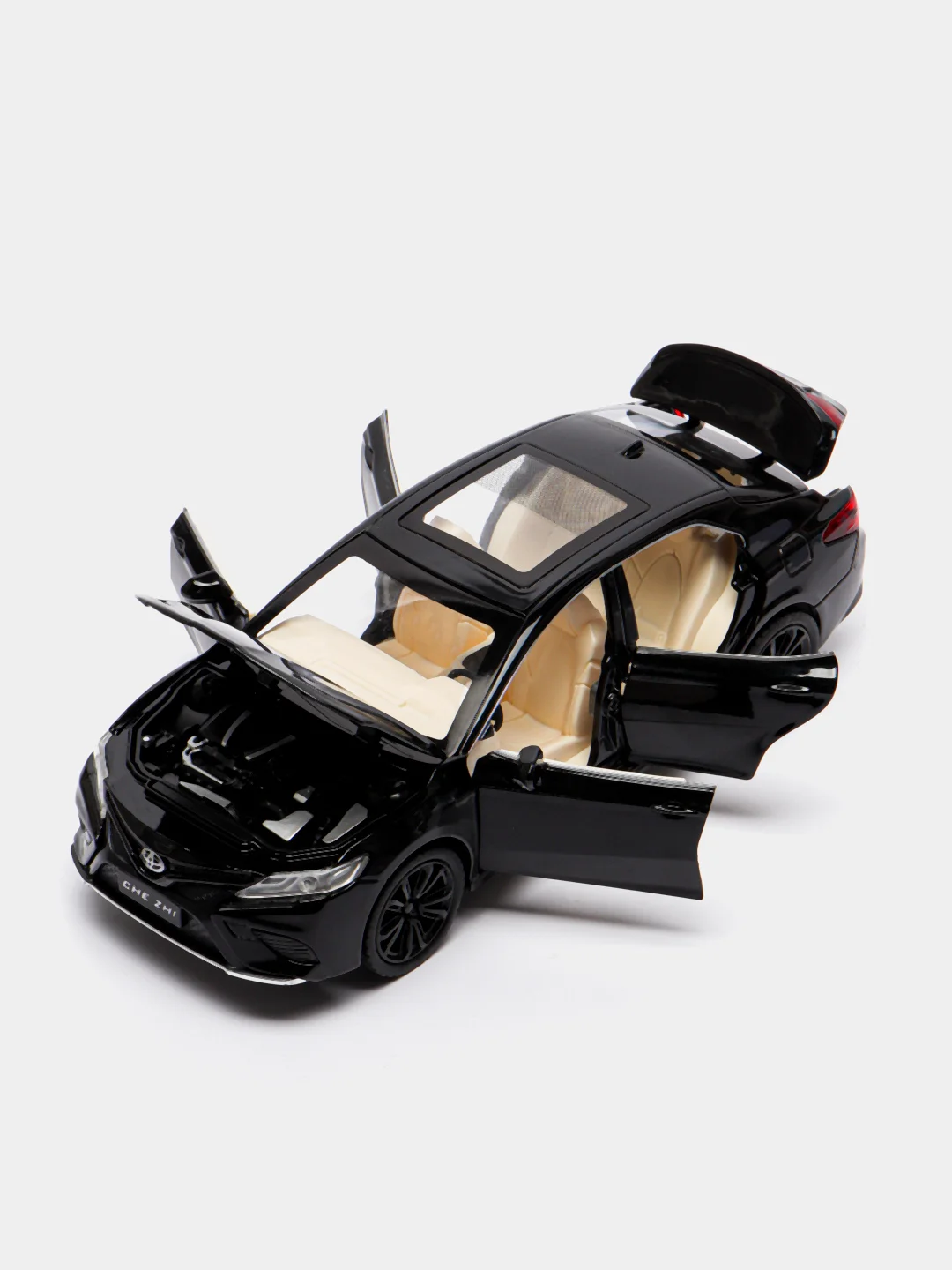 Черный металлическая машинка Che Zhi 1:24 Toyota Camry Sport CZ130A, инерционная, свет, звук