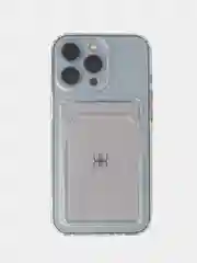 Белый чехол на iPhone 11/7/8/XS/XR/12/13/14/15/16, mini, Pro, Max, Plus с карманом для карт