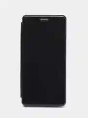 Черный чехол-книжка Samsung A60 Золотой и Черный цвет с карманом для карт и денег