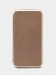 Золотой чехол-книжка Samsung A60 Золотой и Черный цвет с карманом для карт и денег
