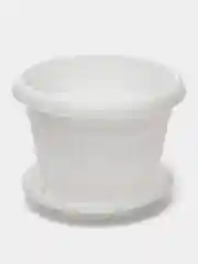 Белый кашпо / горшок для цветов с поддоном ЛИВИЯ IDEA