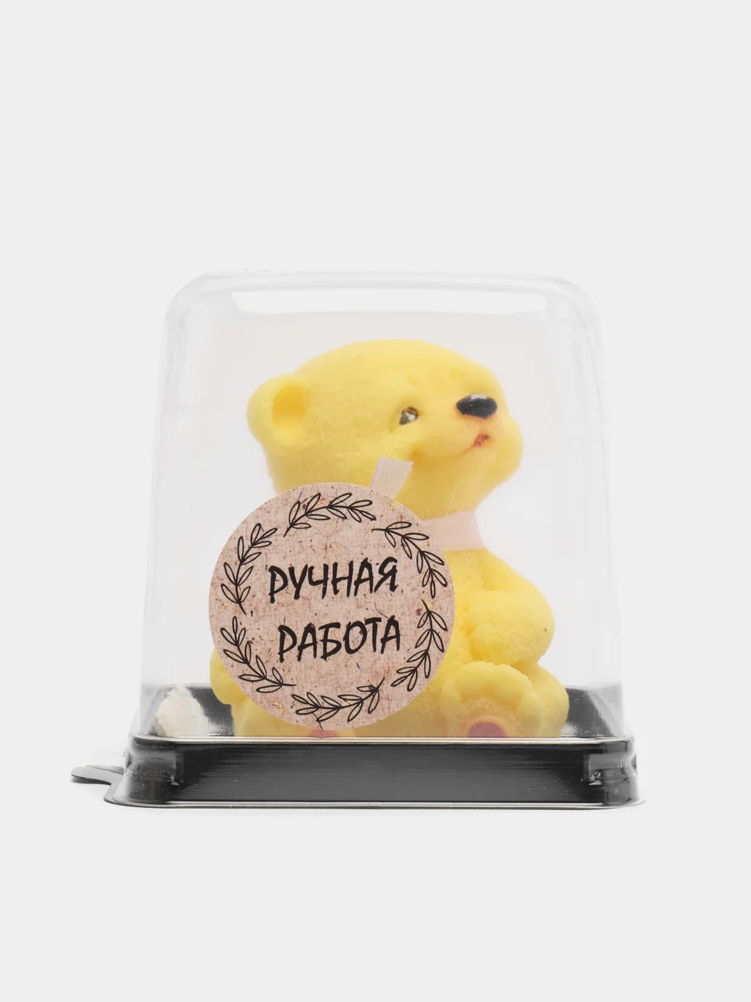 Желтый мыло ручной работы "Мишка в куполе", сувенир, фигурка детям