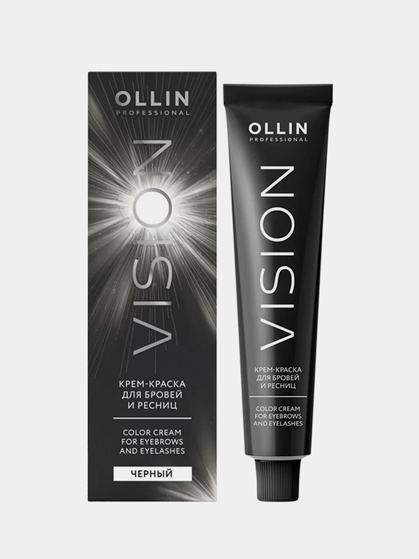 Крем-краска для бровей и ресниц OLLIN VISION black, 20 мл, ресницы 15 пар