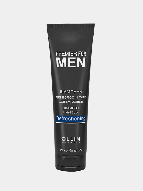Шампунь для волос и тела OLLIN PREMIER FOR MEN, освежающий, 250 мл