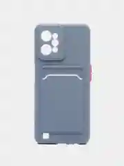 Серый чехол REALME C31 с карманом для карточки, и защитой камеры