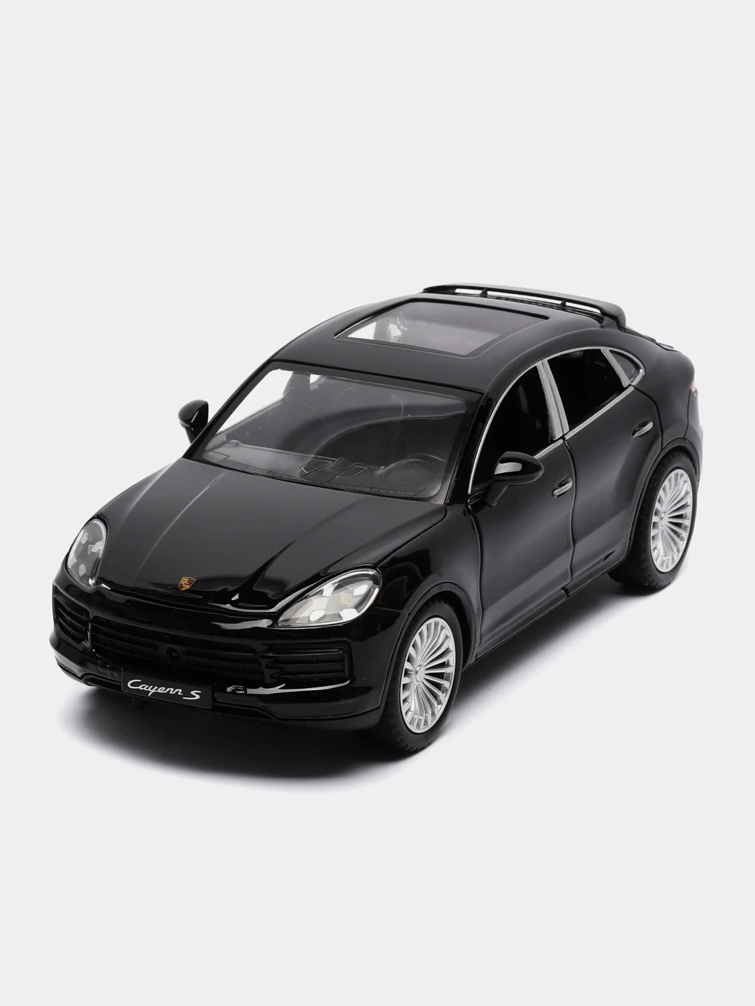 Черный металлическая машинка XHD 1:24 Porsche Cayenne Turbo S 2402 инерционная, свет, звук