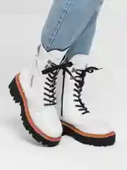 Белый женские ботинки высокие