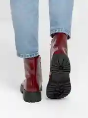 Красный ботинки женские, высокие