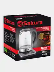 Чайник электрический Sakura SA-2724DBK c подсветкой, сенсорные кнопки, 1.7 л