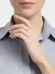Серебряный комплект колец со стразами, 2 кольца