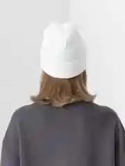 Белый шапка вязаная, унисекс, бини