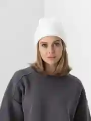 Белый шапка вязаная, унисекс, бини