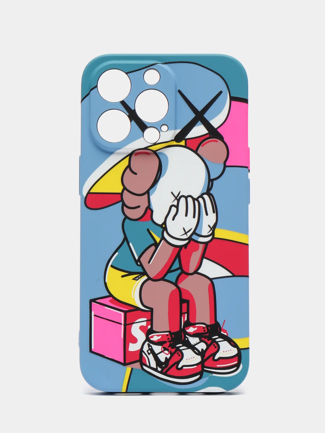 Синий чехол Kaws для iPhone 13 Pro