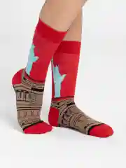 Красный носки с принтом, хлопок