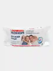 Влажные антибактериальные салфетки Эконом smart, 100 штук