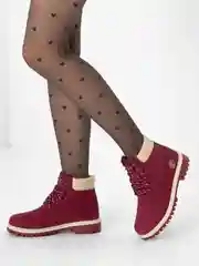 Бордовый ботинки женские